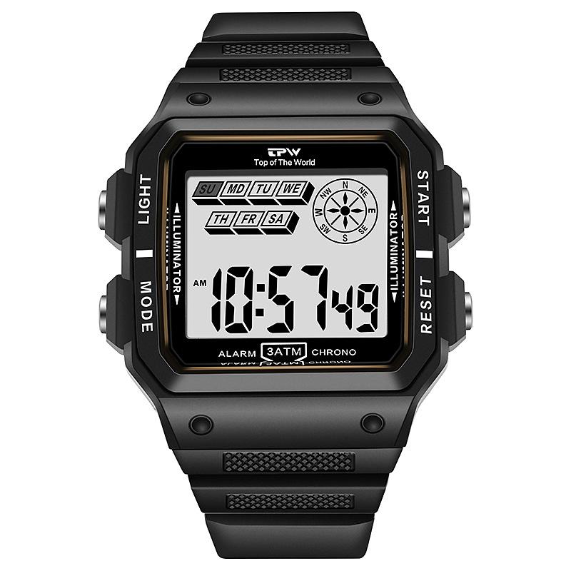 Marke Outdoor Sport Uhr Männer Multifunktions Uhren Alarm Mann der Uhr Chronograph 5Bar Wasserdichte Digital Uhr schwarz