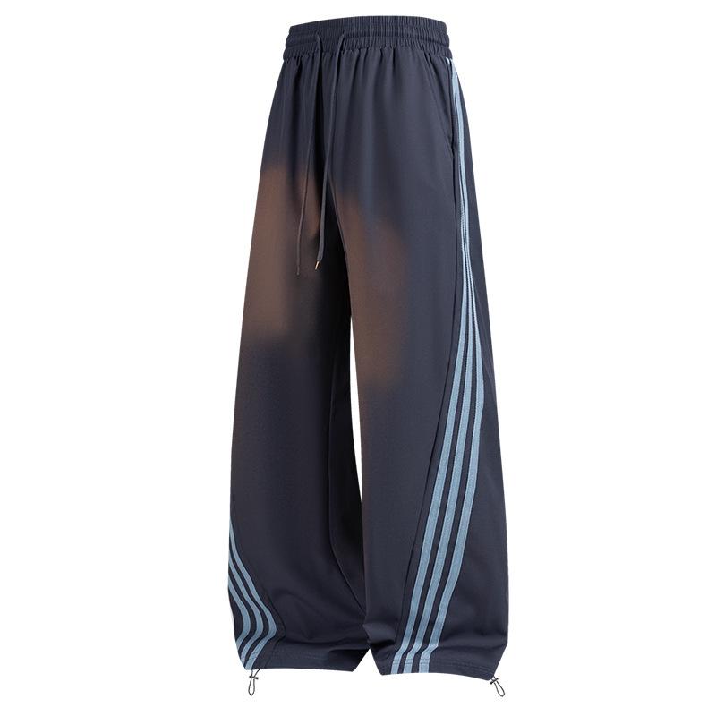 Drei Streifen Weitbeinige Scimitar-Sweathose Herren Frühling und Herbst Locker Freizeithose Herren- und Damenmode Trendmarke XXXL dunkelgraue