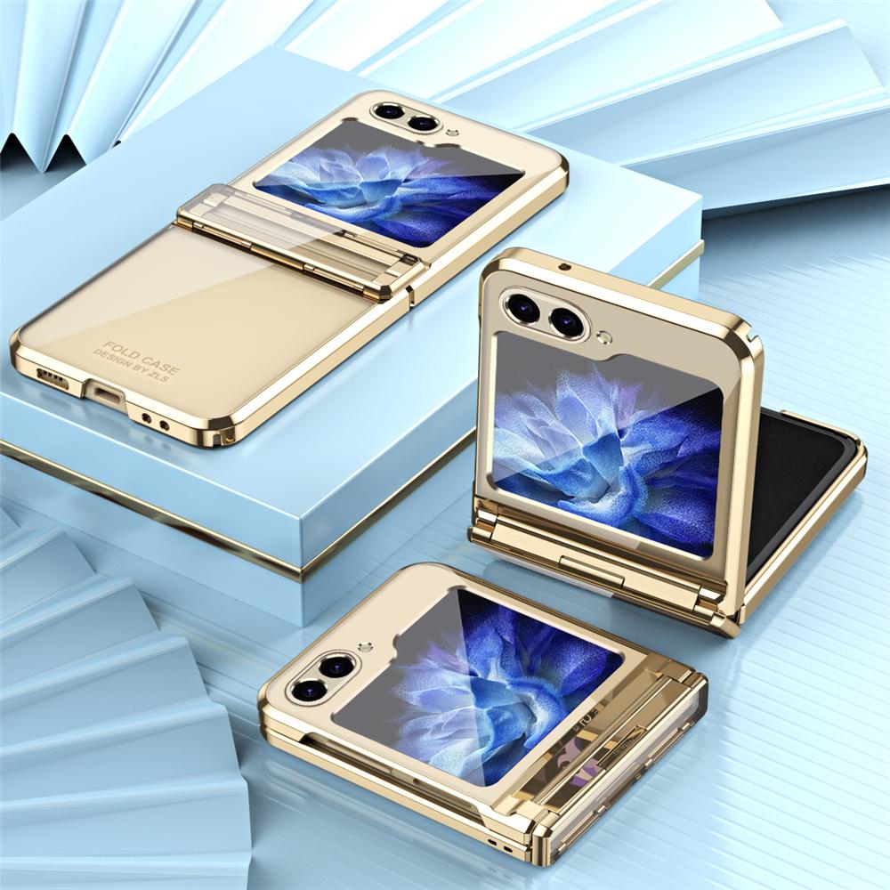 Modische, ultradünne Telefonhülle mit Scharnier für Samsung Galaxy Z Flip 5 5G, stoßfeste Kameraschutzhülle, Coque Fundas For Z Flip 5