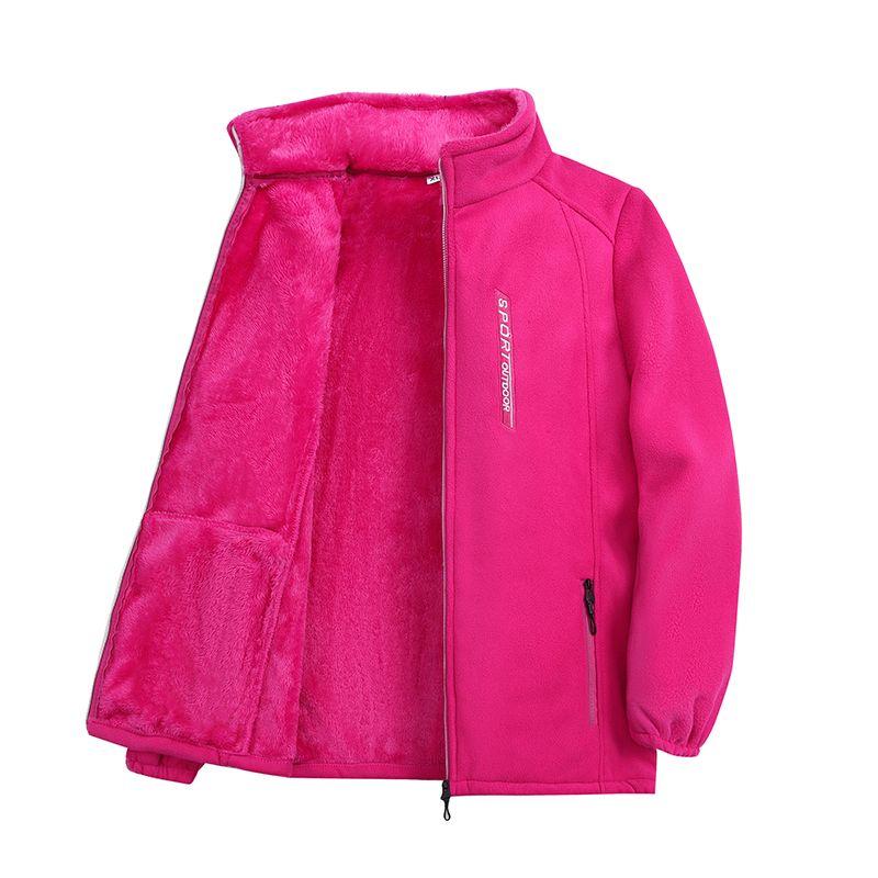 Herbst und Winter Polar Fleece Damenjacke Plus Samt Verdickter Stehkragen Reißverschluss Strickjacke Pullover Lose Große Größe Fleece XXL