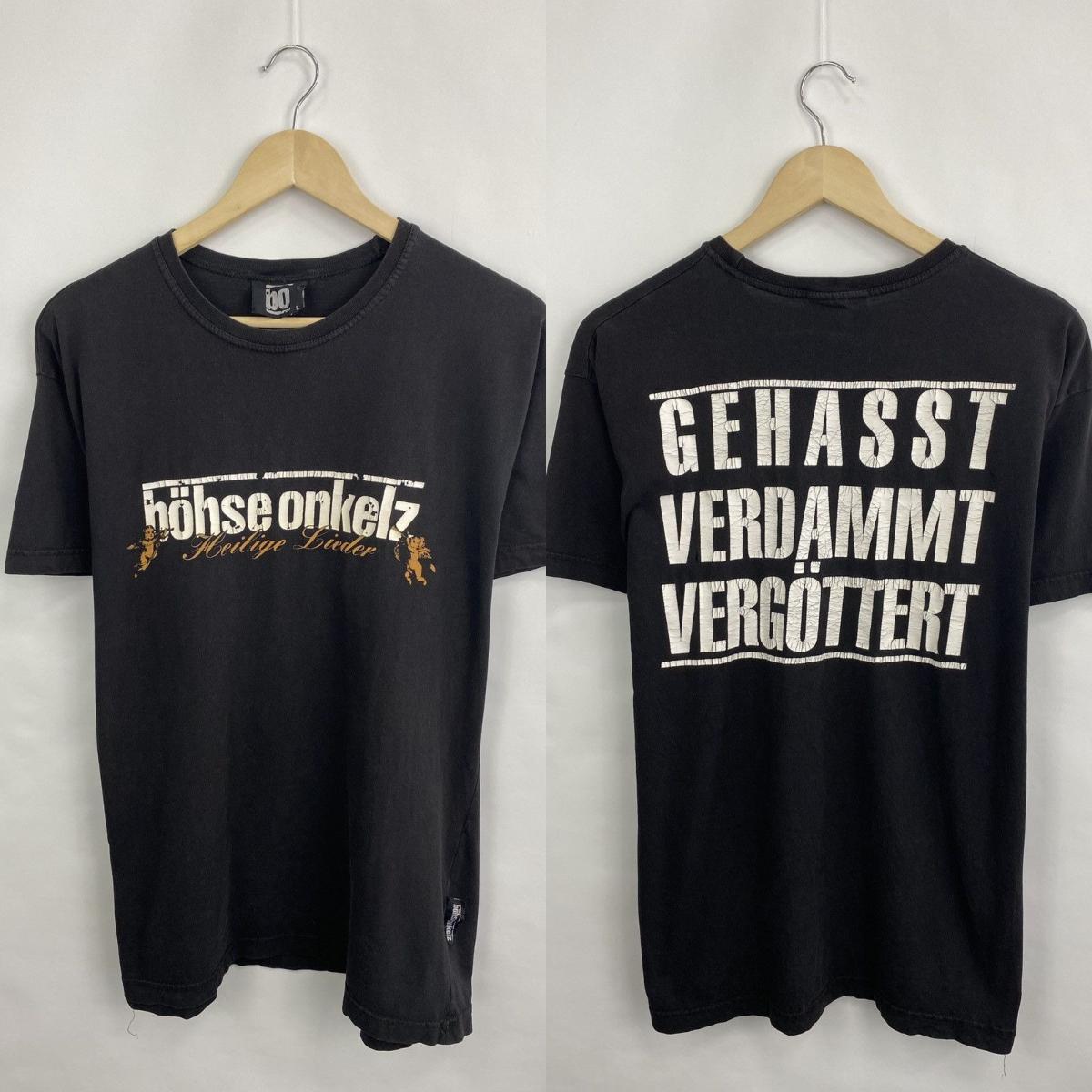 Band-T-Shirts × Vintage Böhse Onkelz Vintage 90er Rockband-T-Shirt Tour-T-Shirt Größe Onkelz Global Tour T-Shirt Street Hip Hop Oversized Y2k Freizeitkleidung S gold