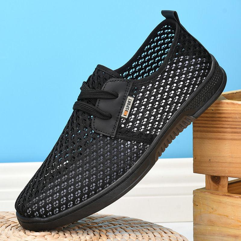 Männer Schuhe Sommer Weiche Slipper Faule Schuhe Leichte Bequeme Mesh Casual Schuhe Männer Turnschuhe Tenis Masculino Zapatillas Hombre 44 schwarz
