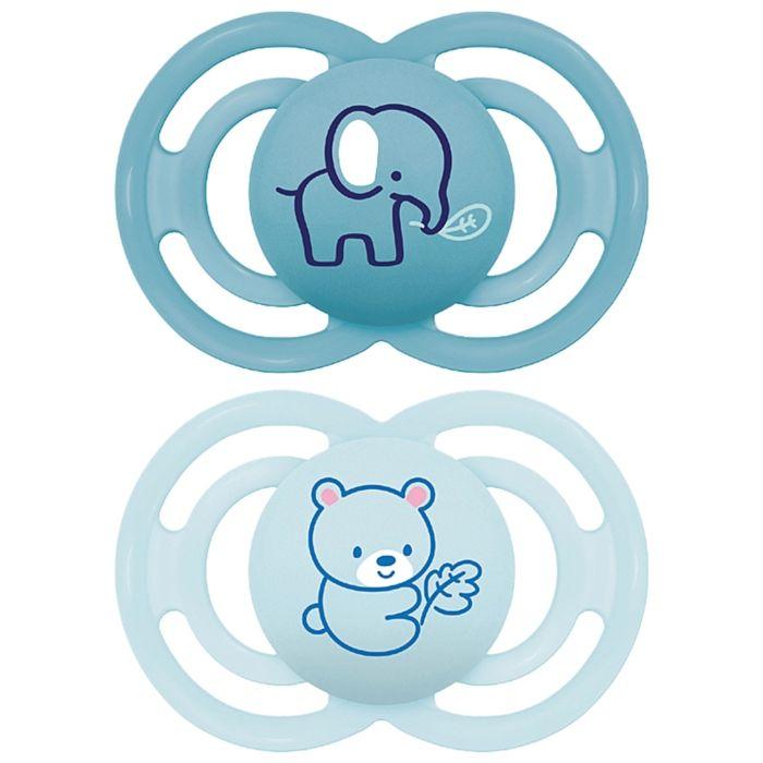 MAM Schnuller 2 Perfect Schnuller Tiere Ab 6 Monaten (Modell : Elefant und Bär)