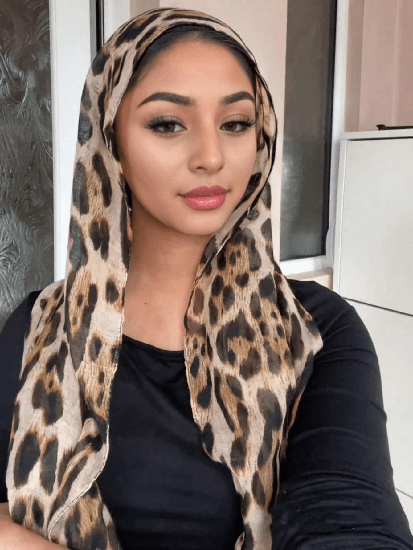 1 Stück Damen Schals Bohemian Leopardendruck Hijab Schal Muslimisches Wickeltuch Dünn Leicht Und Atmungsaktiv Geeignet Für Den Täglichen Gebrauch brown