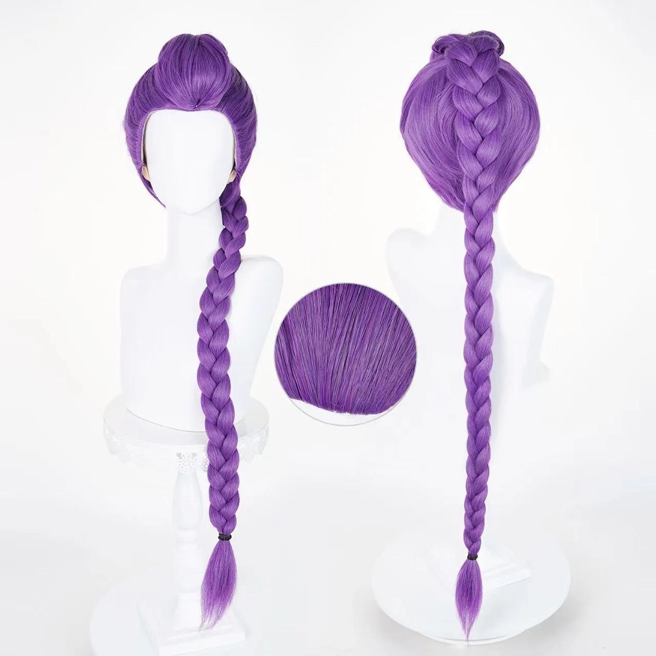 Rumi Cosplay Kostüm Anime KPop Rum Kostüm Perücke Frau Mädchen Uniform Weihnachten Halloween Erwachsener Kind Party Dringend Senden S&Rumi purple