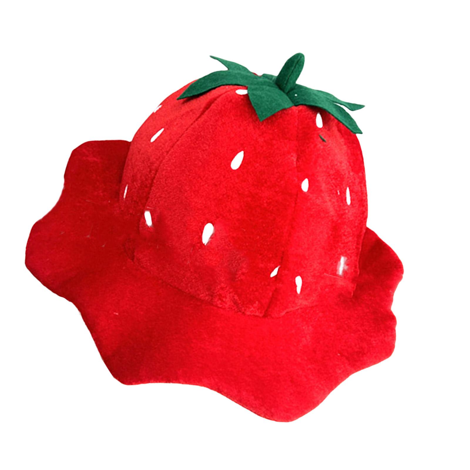 Erdbeer Roter Hut Frucht Kopfbedeckung Lustige Halloween Kostüm Accessoires Party Foto Requisiten Cosplay Maskerade Kostüm rot