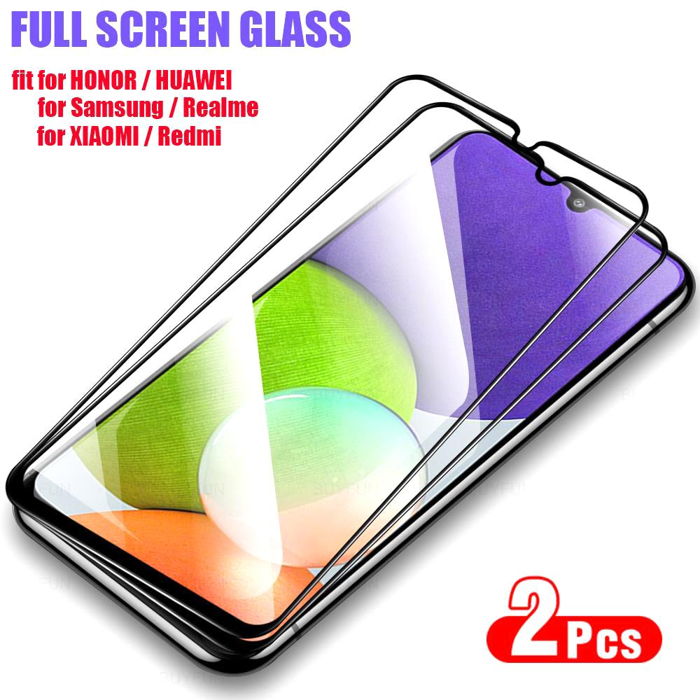 2 Stück Vollbild-Schutzfolie aus gehärtetem Glas für Samsung Galaxy S20 S21 FE A12 A52 A22S A52S 5G A13 A53 Realme 10 8 9 8i Redmi 8 9A 9A 9C 10C 9AT Samsung Galaxy S20 FE schwarz