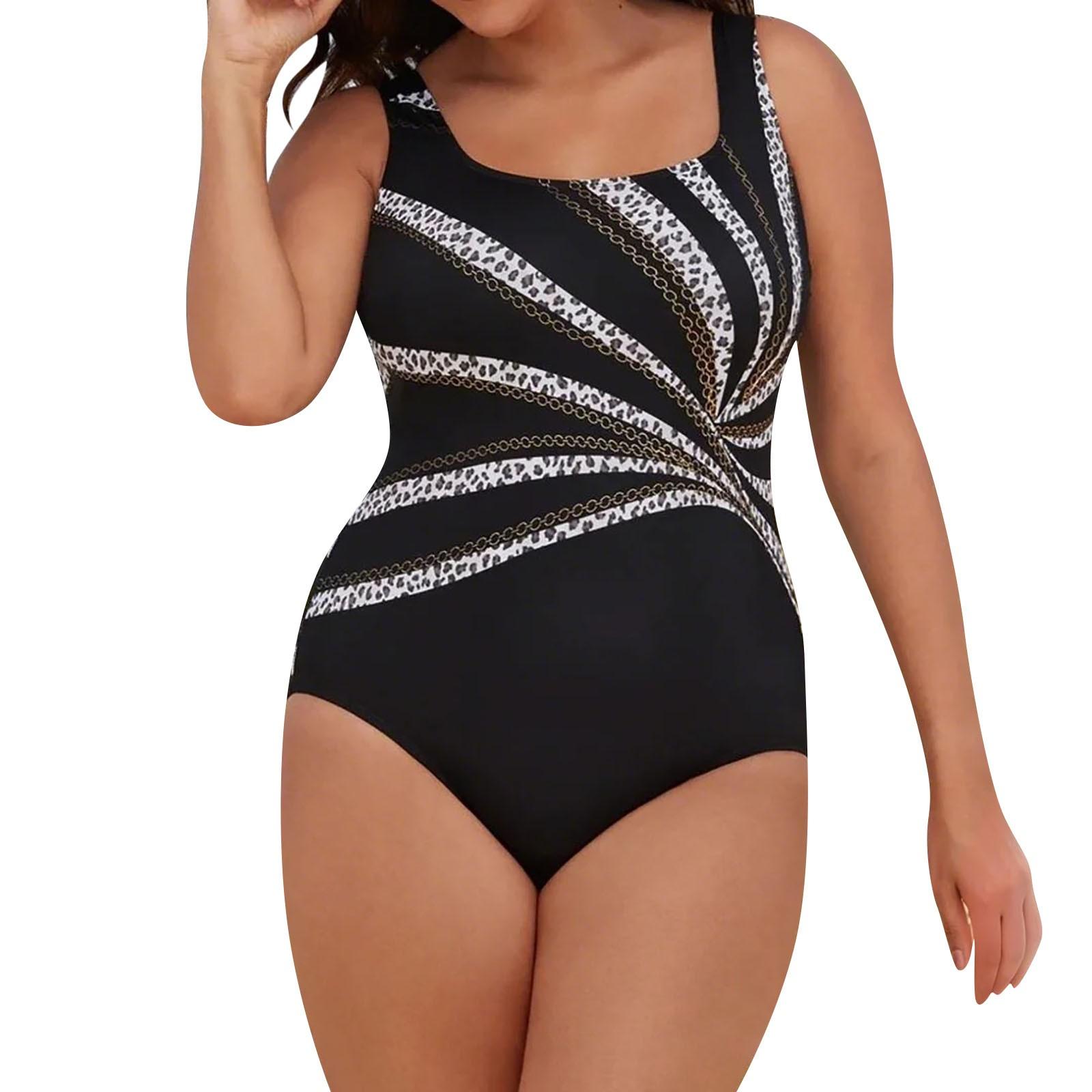 Europa und die Vereinigten Staaten Großer einteiliger Badeanzug Bedruckter einteiliger Badeanzug für Damen Bikini-Badeanzug XXXXL