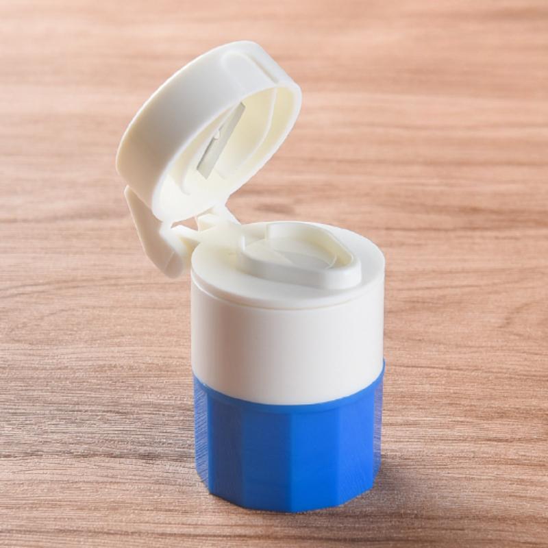 Neu Multifunktions Tragbare Pulver Tablet Grinder Pulver Pille Cutter Medizin Splitter Box Lagerung Pille Brecher Splitter Pod Bas blau