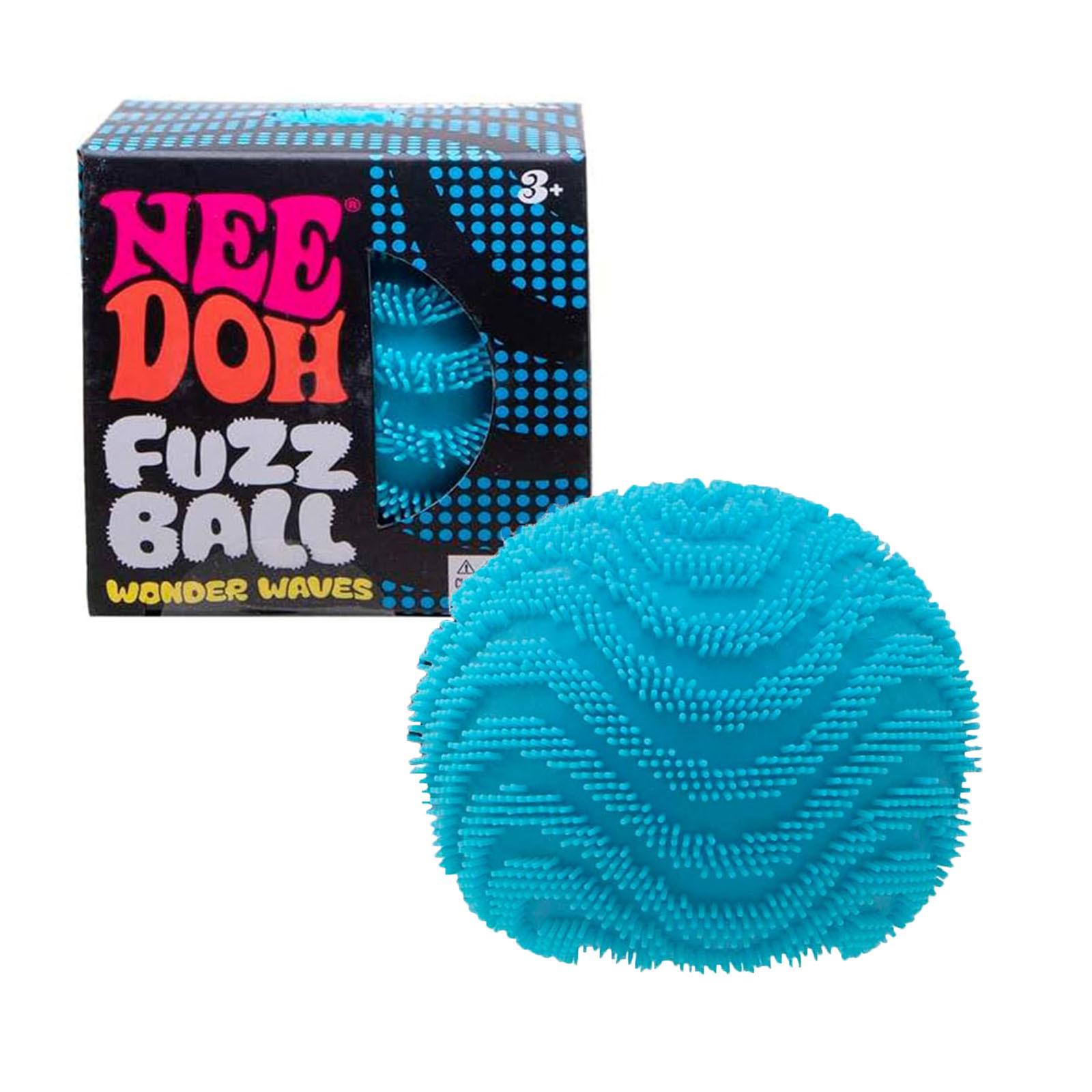 Schylling Nee Doh Fuzz Ball Wonder Waves Sensorisches Quetschspielzeug Texturiertes Stressabbau Fidget Ball für Erwachsene Kinder blau