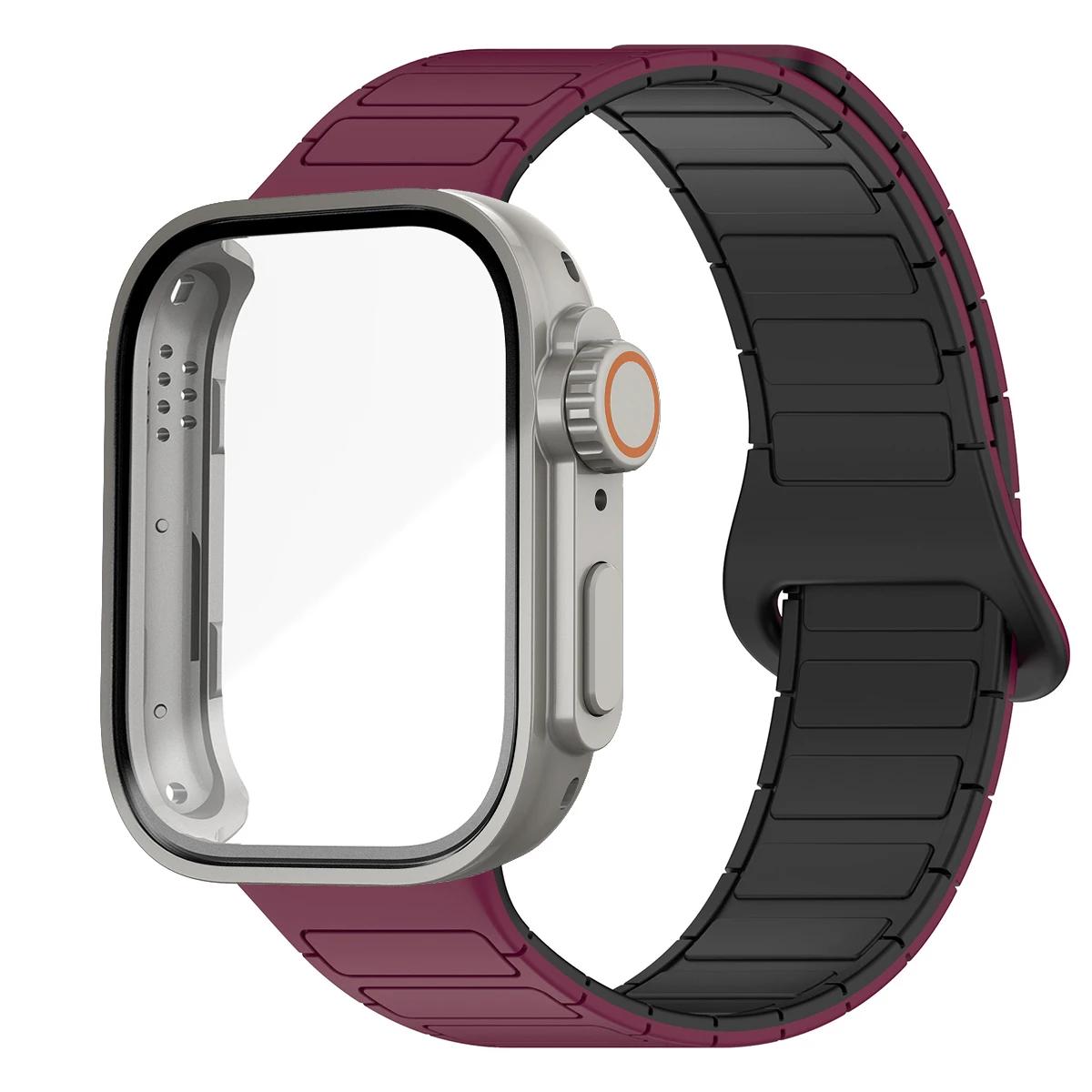 Hülle+Magnetisches Sportarmband für Huawei Watch Fit 3 Armband Schweißabweisend Weiches Silikon-Armband Atmungsaktives Zweifarbiges Armband for Huawei Fit 3 gray