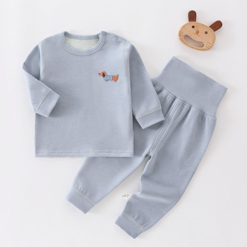 2 Stück/Set Herbst Winter Thermounterwäsche Anzug Babykleidung Sets Jungen Mädchen Schlafanzug Sets Baby Warme Nachtwäsche Bonbonfarben Kinderkleidung 110