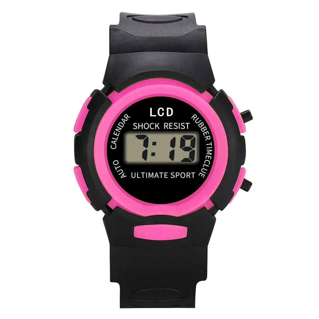 (Beamer)Kinder Mädchen Analog Digital Sport LED Elektronische Wasserdichte Armbanduhr Neu One Size rosa