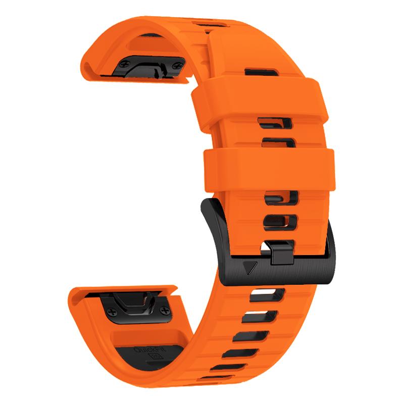 Schnellverschluss-Silikonarmband für Garmin Fenix 7 7X Pro Quatix 7 Pro Smart Watch Band für Garmin EPIX Pro Gen2 Enduro 26mm (Fenix 7X) schwarz/orange