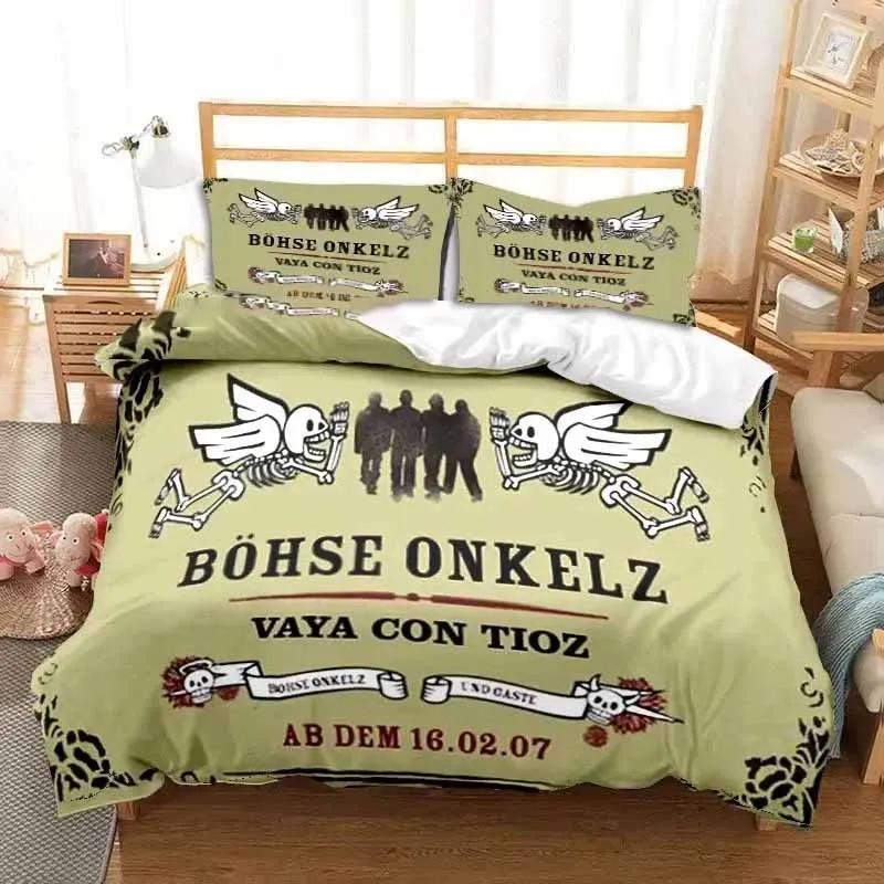 Band Böhse Onkelz Doppelbettwäsche-Set Ganzjahres-3-teiliges Bettbezug-Set Bettdeckenbezug für Doppel- und Kingsize-Betten Bettbezug Bett AU Double(180*210cm)3pcs