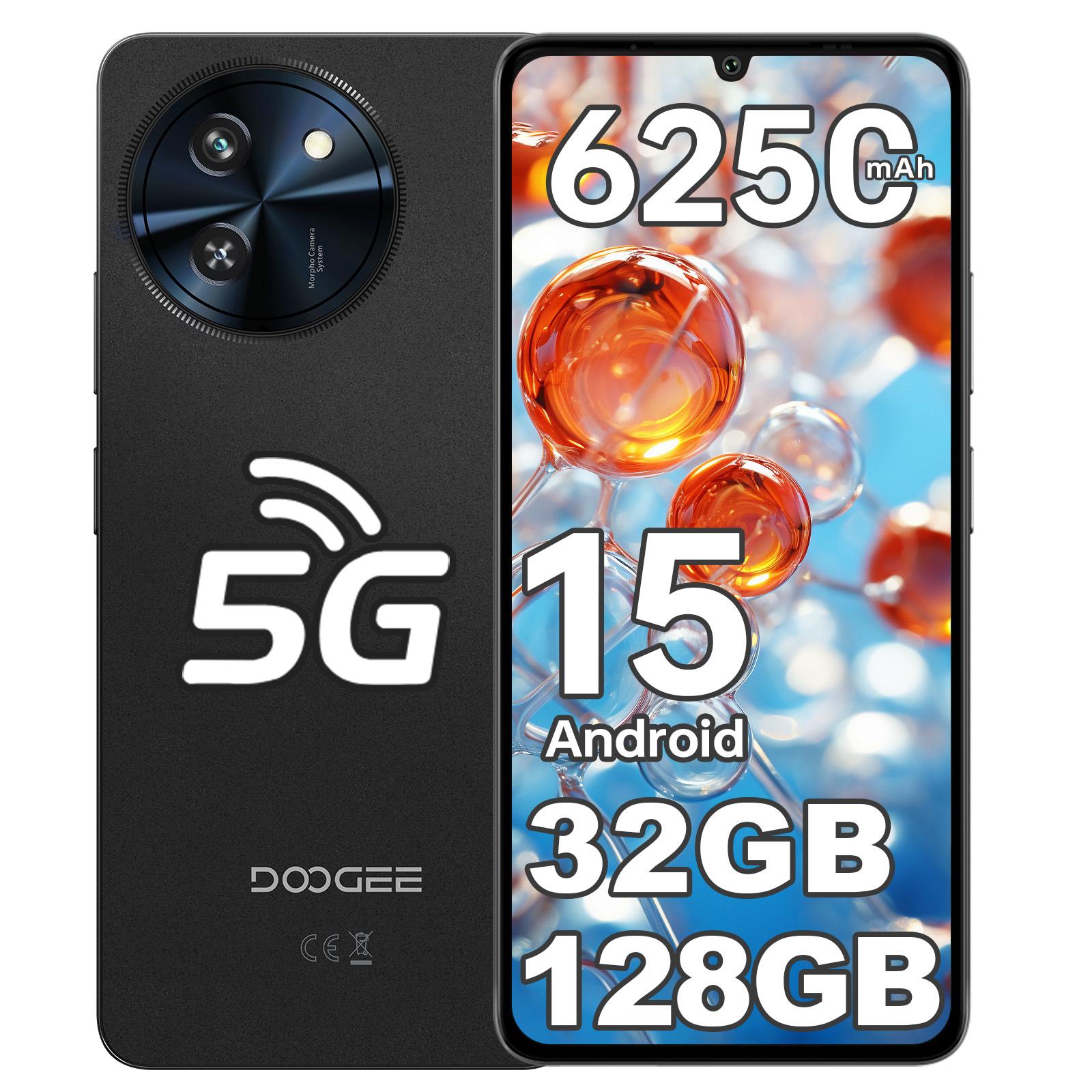 DOOGEE Note 59 Android 15 Smartphone 5G - 32GB+128GB/2TB, 6,75  HD+ 120Hz, 6250mAh Smartphone, 16MP+8MP Kamera, Dual-SIM 5G/NFC/Gesichtserkennung/OTG schwarz