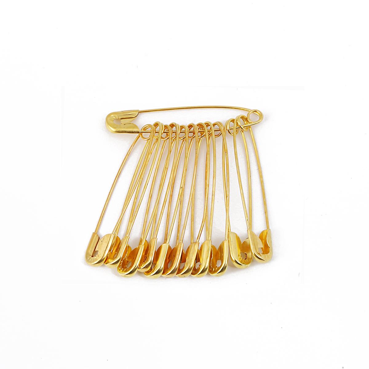 50 teile/beutel Gold Silber Edelstahl Sicherheitsnadeln DIY Rostfreie Schnalle Pin Metall Brosche Abzeichen 9.5mmx45mm gold