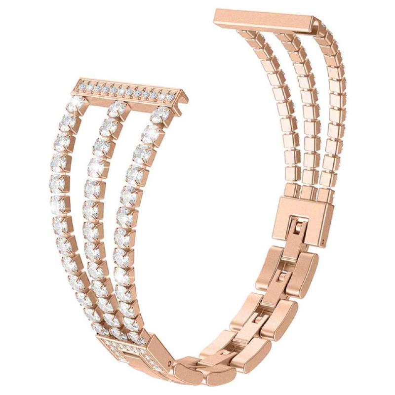 Schmales Armband für Fitbit Sense 2-Armbänder, elegantes Metallarmband mit Glitzer für Fitbit Versa 2/3/4, Armbandschmuck für Damen, Luxusarmband Fitbit Versa 3 rose gold