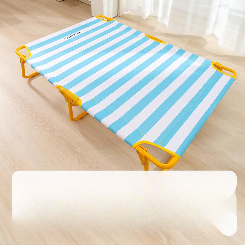 Einfaches Klassisches Breitgestreiftes Feldbett für Große Hunde Golden Retriever Atmungsaktives Hundebett Hundezwinger Frühling und Sommer Haustier Hundezubehör L: 106 * 61 * 22cm