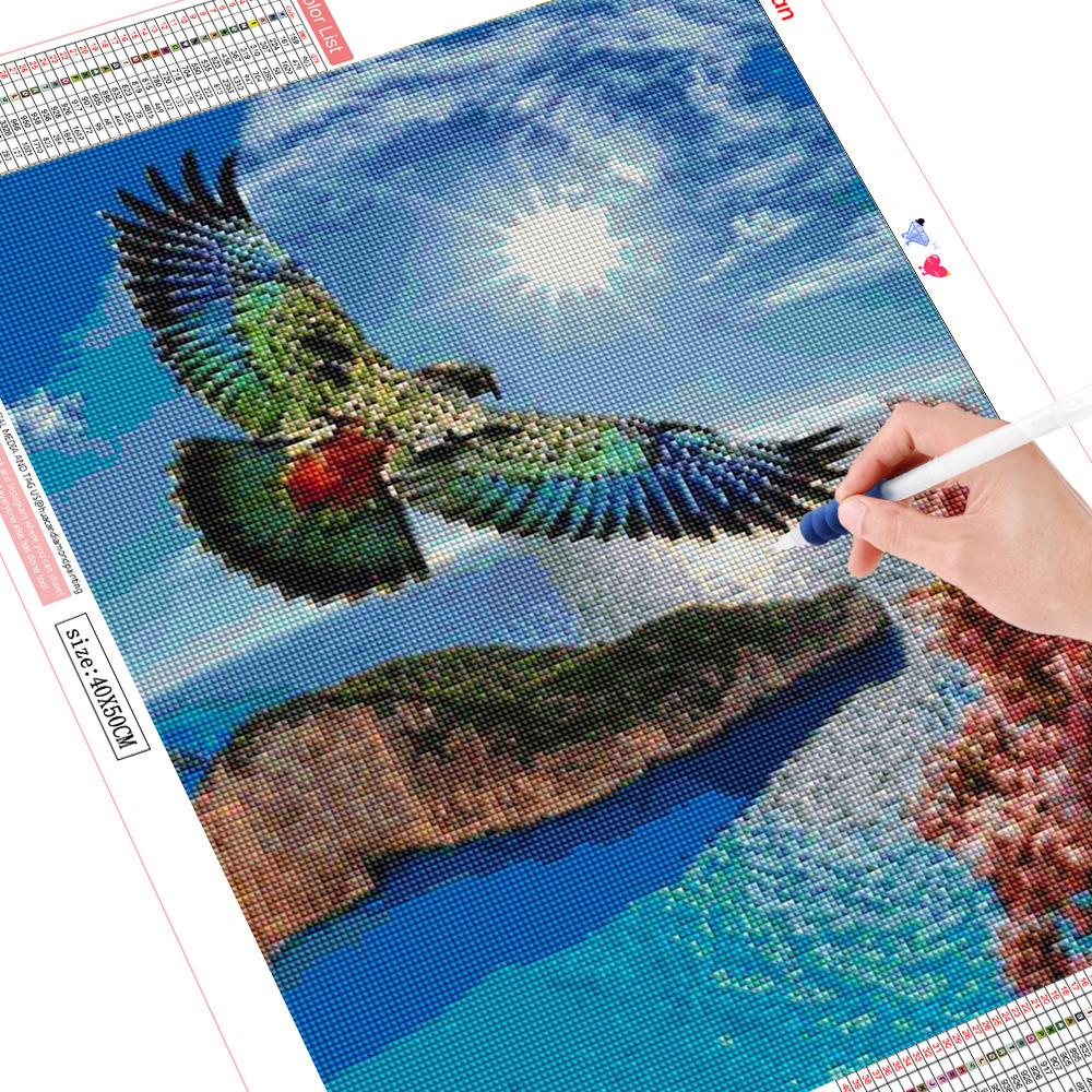 5D Diamant Malerei Landschaft Diamant Stickerei Volle Runde Diamant Mosaik Vogel Bild 20X30