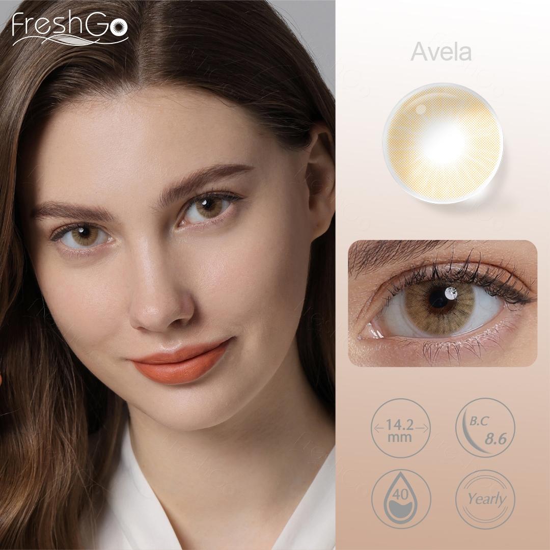 FreshGo Hidrocor Farbige Linsen Mit Dioptrien Rezept 1 Paar jährliche Farbige Kontaktlinsen Weiche Augen Make-Up Kontaktlinsen Mit Dioptrien 0
