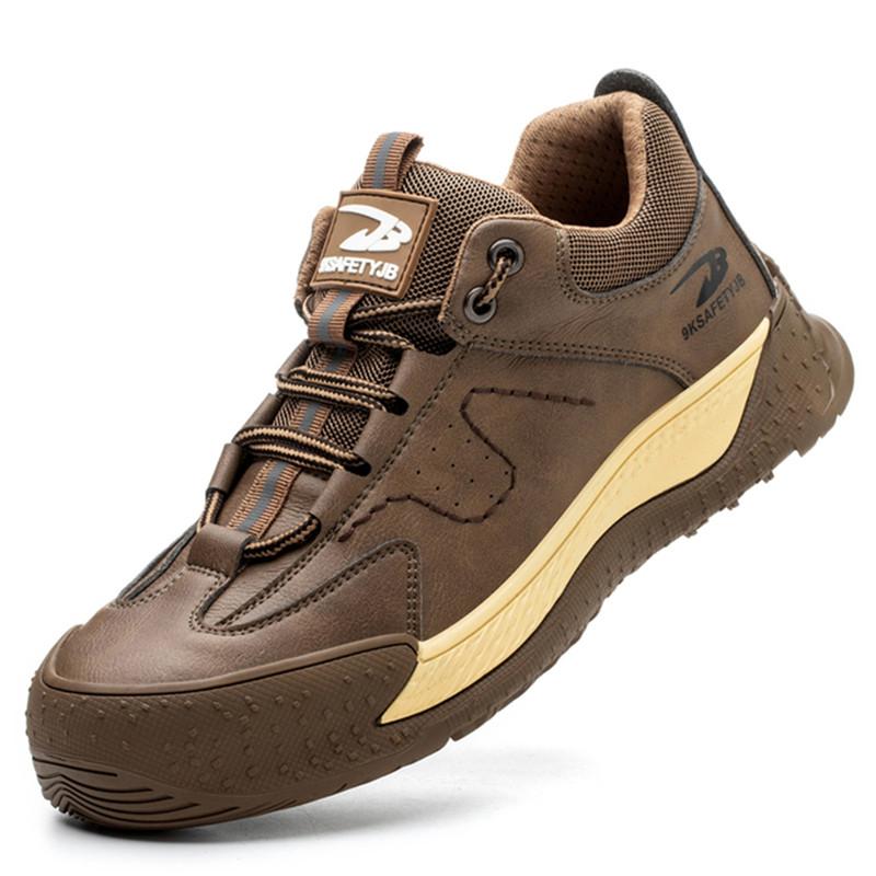 Wasserdichte Arbeitsschuhe Herren Leder Sicherheitsschuhe Mann Pannensichere Sicherheitsschuhe Sneakers mit Stahlkappe Rutschfeste Arbeitsstiefel 43