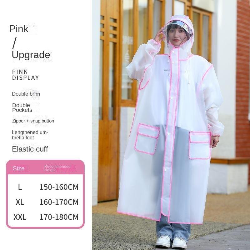 Regenmantel Regenfester Ganzkörper-integrierter verdickter langer Herren- und Damen-Poncho für Erwachsene beim Reiten und Wandern im Elektroauto XL rosa