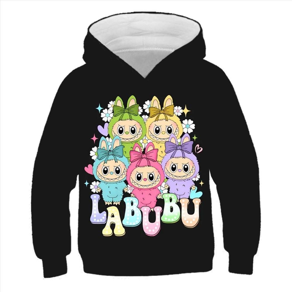 LABUBU Anime 3D Gedruckter Kinder Hoodie Herbst Und Winter Jungen Mädchen Langarm Pullover Kinderkleidung 140