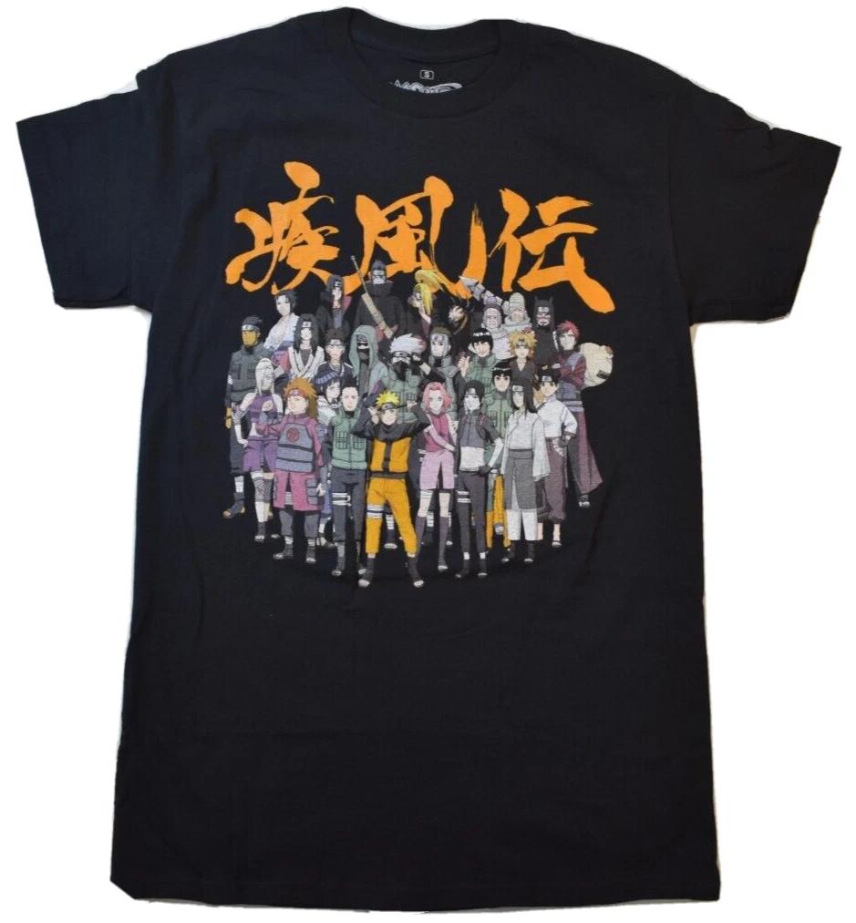 Naruto Shippuden Herren Naruto Charakter Collage Anime Schwarzes T-Shirt Neu Klein L gray