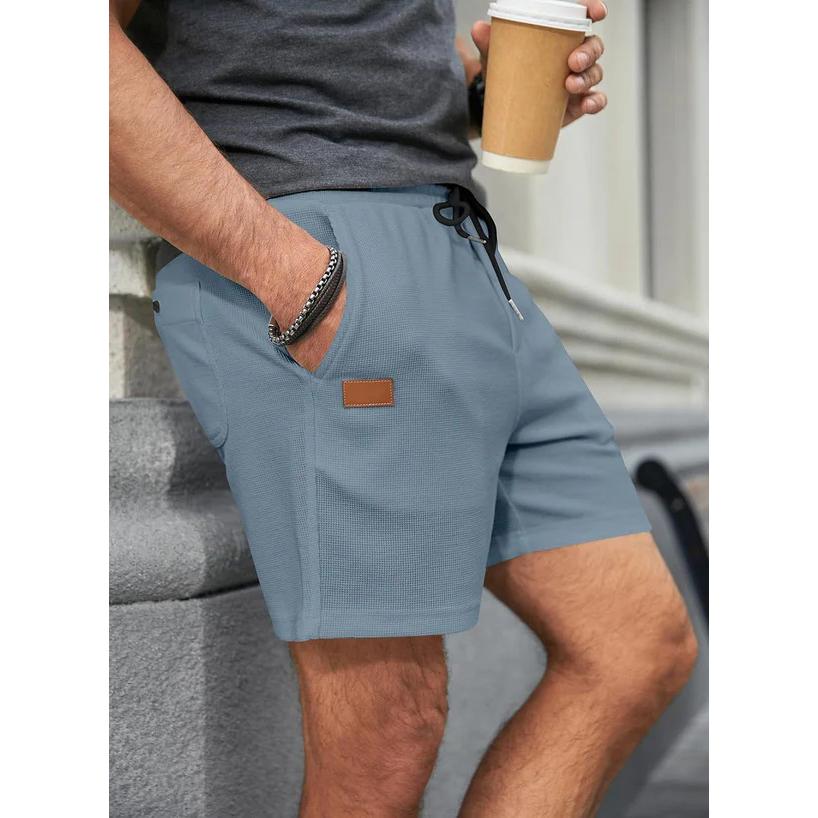 Sommer Herren Einfarbig Outdoor Sportshorts Atmungsaktiv Locker Fitness Trainingskurze Hosen Herren Jogginghosen M blau