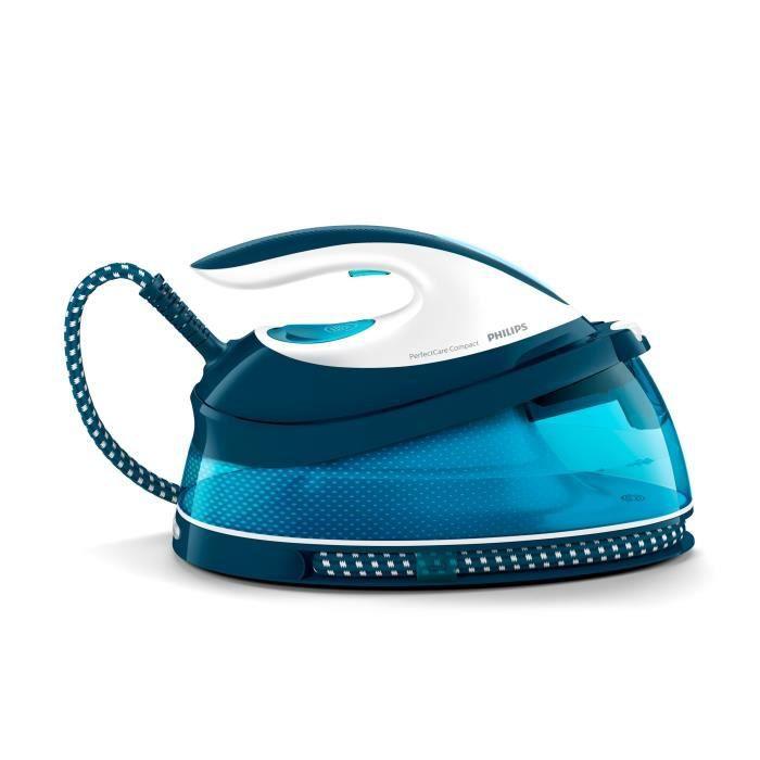 Dampfbügelstation - PHILIPS - GC7840/20 - PerfectCare Compact - 6,5 bar - 1,5 l - Blau/Weiß