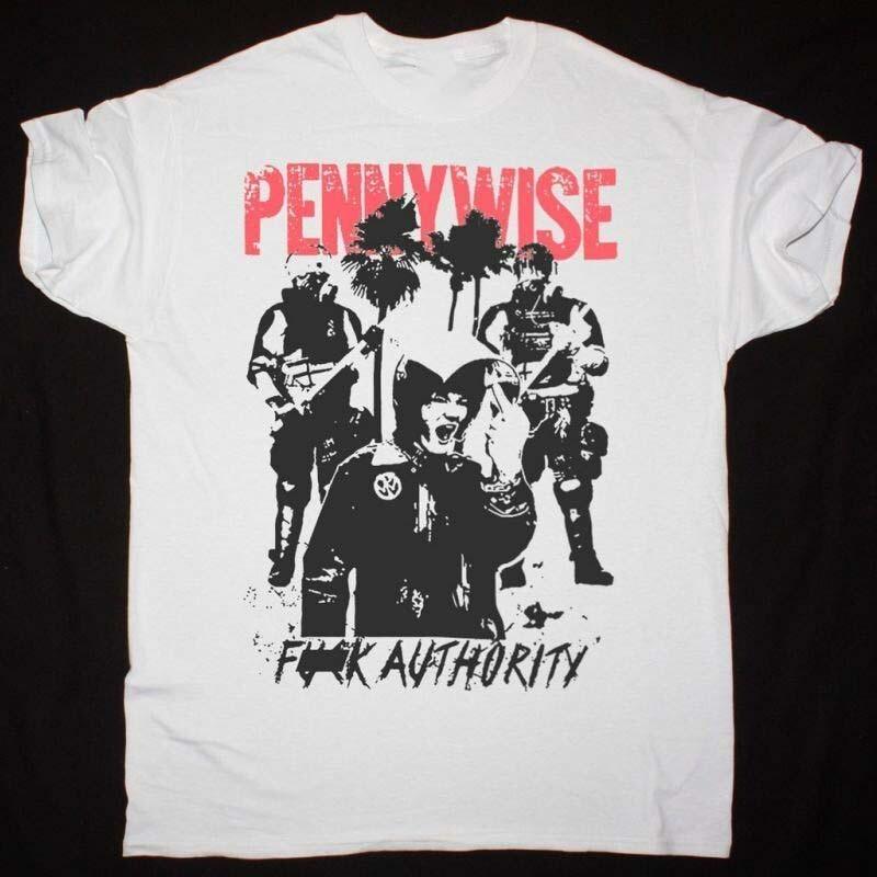 Pennywise Band Baumwolle Weiß Vollgröße T-Shirt aDULTS BL829 Unisex T-Shirt M