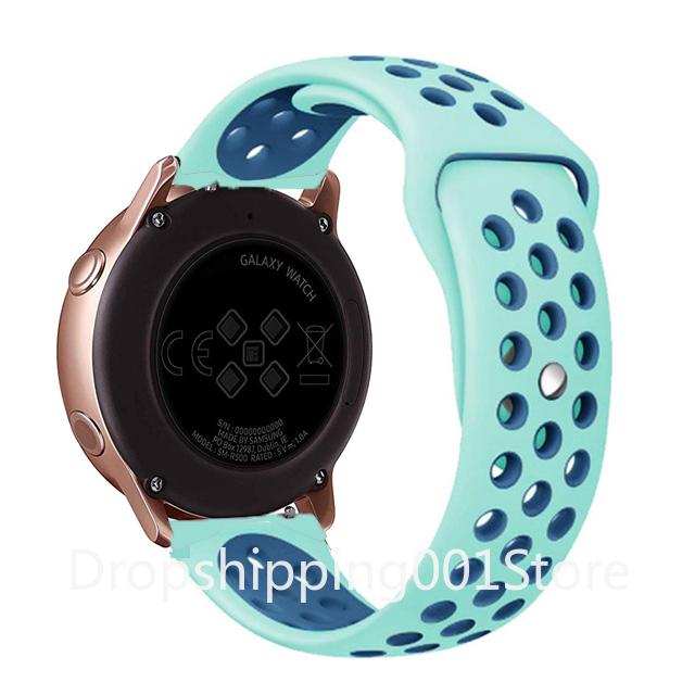Silikonband 20/22 mm für Samsung Galaxy Watch 3 4 klassisches Armband Gear S3 46/42 mm Huawei Watch GT2 Correa Armband Active 2 40 mm 44 mm Armband Galaxy watch 4 40mm grün/blau