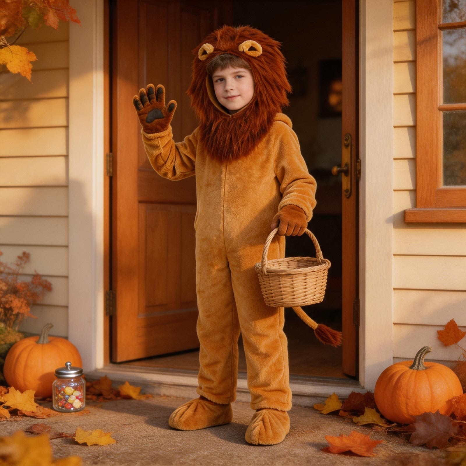 Kinder-Halloween-Kostüme, Zeichentrickkostüme, COS-Tierparty-Auftritte, Tänze, Eltern-Kind-Performance-Kostüme für Erwachsene und Kinder S brown