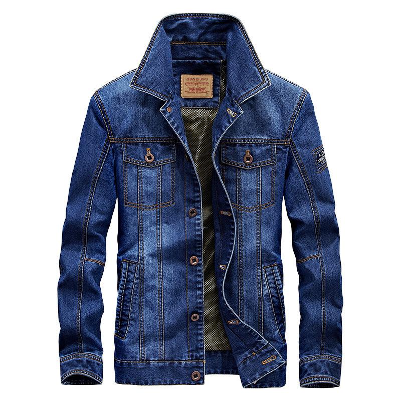 Denim Herren Jacke Jacke Herren Große Größe Dünne Lose Herren Freizeitjacke XXL denim-blau