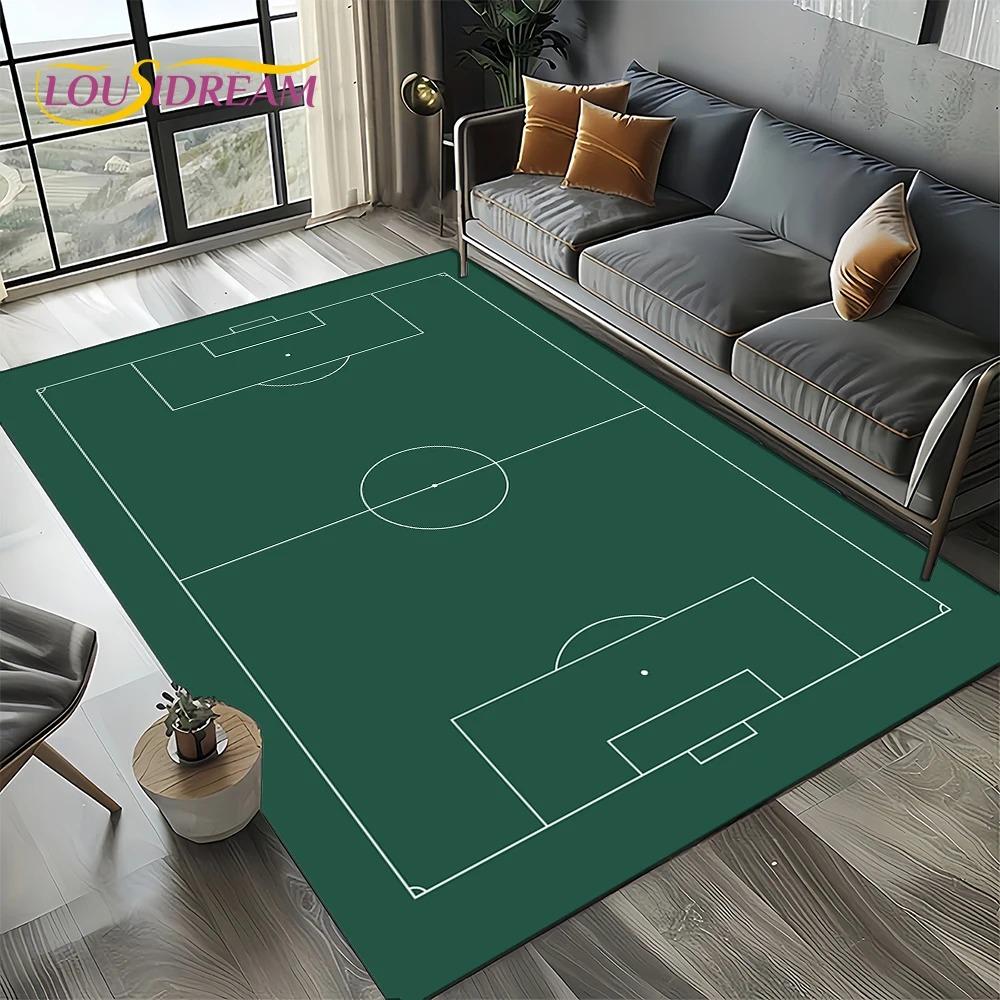 27 Stil Fußballfeld Fußball Sport Teppich Teppich für Wohnzimmer Schlafzimmer Zuhause Sofa Dekoration, Kinderbereich Teppich Rutschfeste Bodenmatte 120cmX160cm