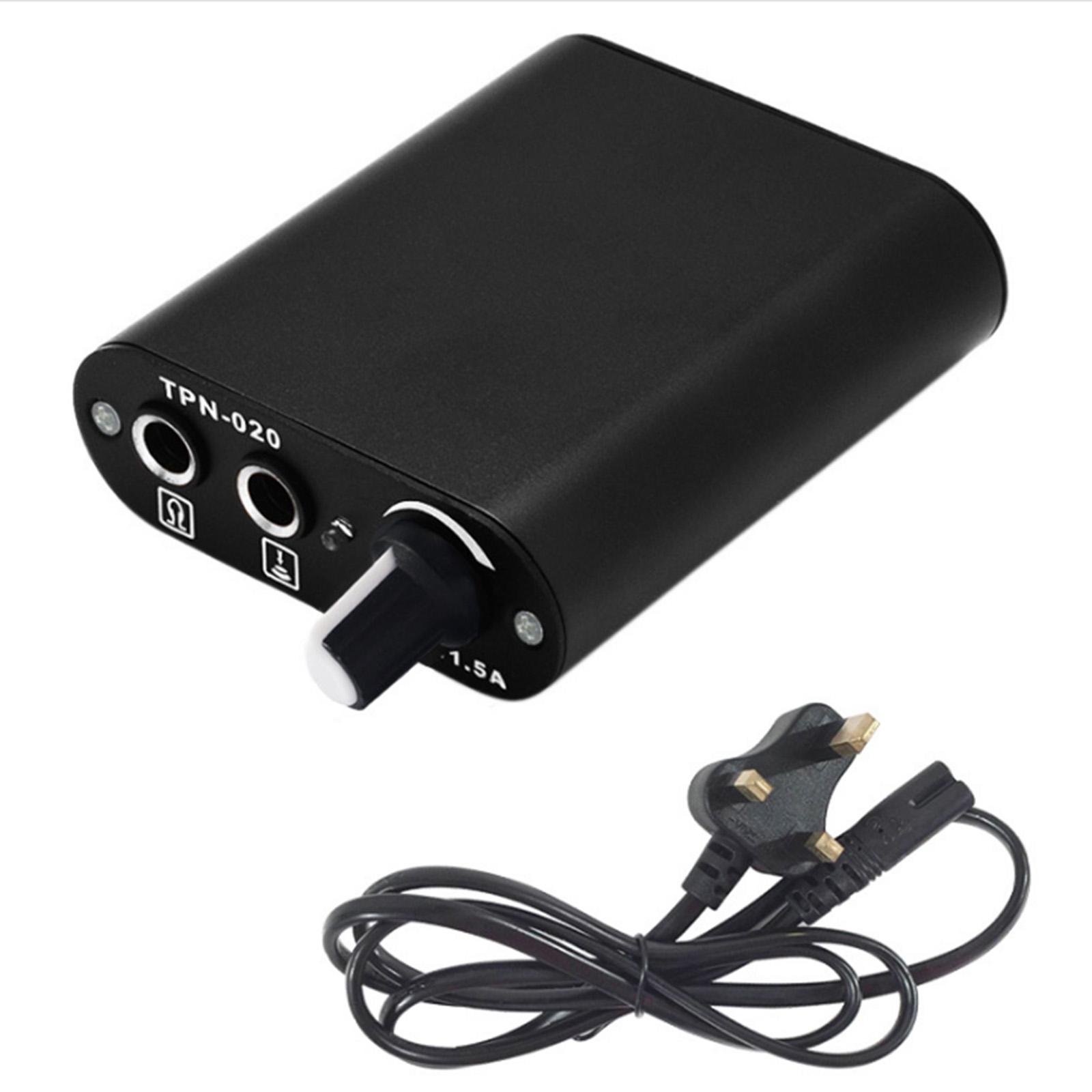 Mini Tattoo Netzteil Set TPN-020 18V/1,5A 90V-265V Tattoo Mini Motor Schwarz Tattoo Maschine Power UK Plug schwarz