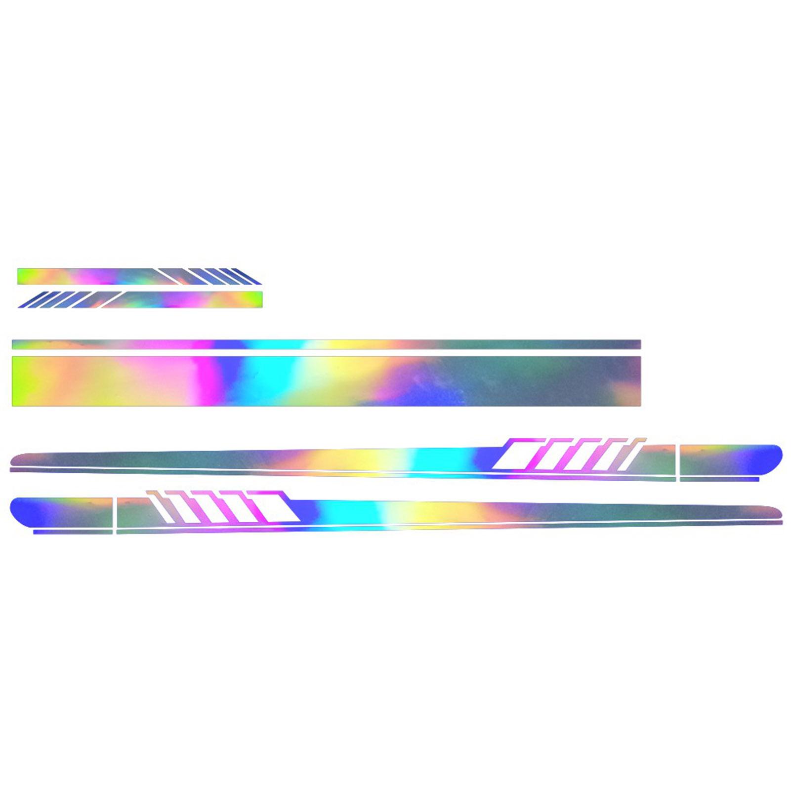 5 Stück reflektierende Streifen Vinyl Auto Seitenaufkleber Karosserie Racing Sport Aufkleber Universal Auto LKW DIY Aufkleber Streifen Vinyl Aufkleber Dekoration bunt