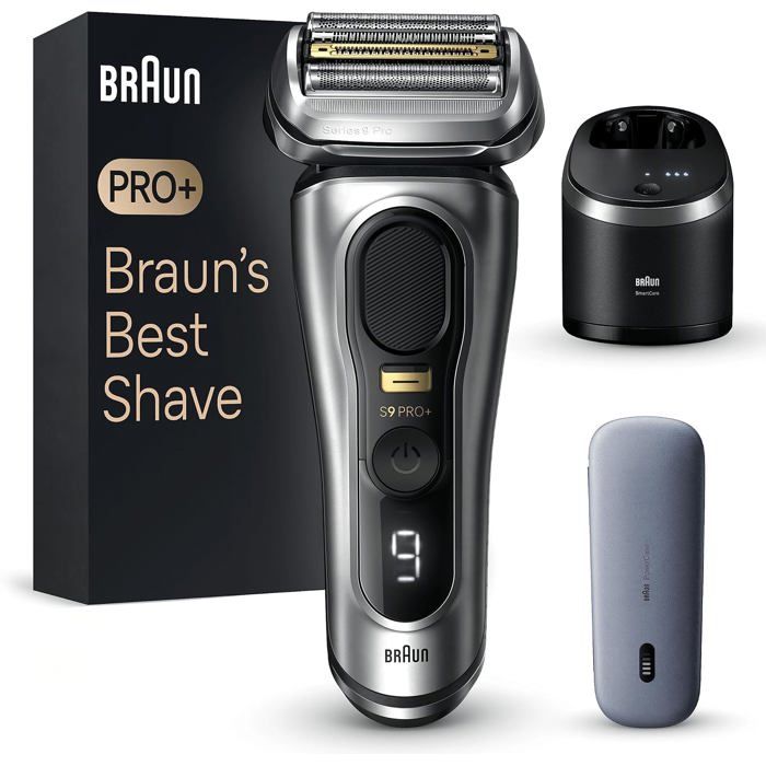 Braun Herren Elektrorasierer Serie 9 PRO 9577cc, Wasserdicht, ProLift Klinge, Pro Trimmer für Präzisionsrasur, Herren Bartpflegeset mit
