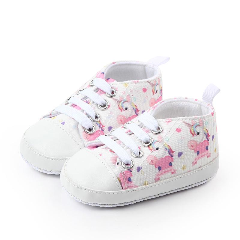 Einhorn Krone Giraffe Baby Schuhe Turnschuhe Weichen Boden Anti Slip Neugeborenen Schuhe Kleinkind Junge Mädchen Schuhe Erste Wanderer 13cm weiß