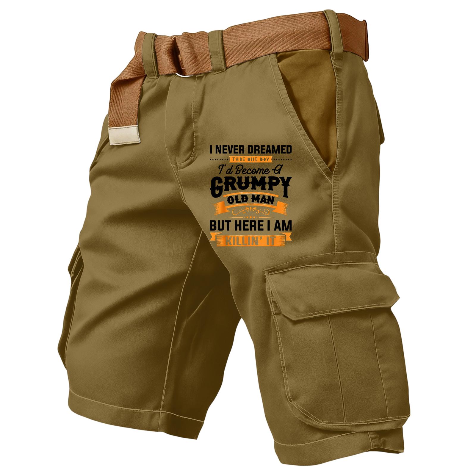 Herren Cargo-Shorts Lässige Passform mit mehreren Taschen Herren Arbeitsshorts für den täglichen Gebrauch Herrenshorts Cargo für Outdoor-Aktivitäten Cargo-Shorts für Herren XXXL braun