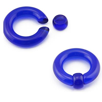 1 Paar Acryl BCR Großer Großer Größe Riesiger Klemmkugelring Ohr Tunnel Plug Expander Gauge Männlicher Nasenring Piercing Körperschmuck 3mm(8g) dunkelblaue