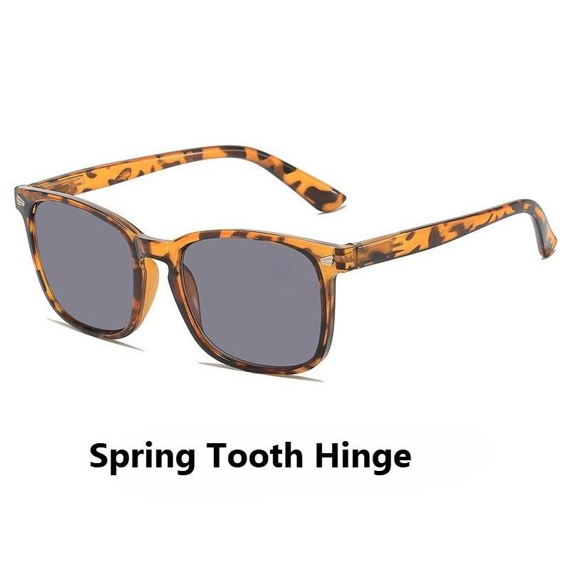 Lesebrille mit großem Rahmen, Federgelenk oder Metallscharnier, Unisex, Anti-Blaulicht-Brille, UV-beständige Sonnenbrille +1