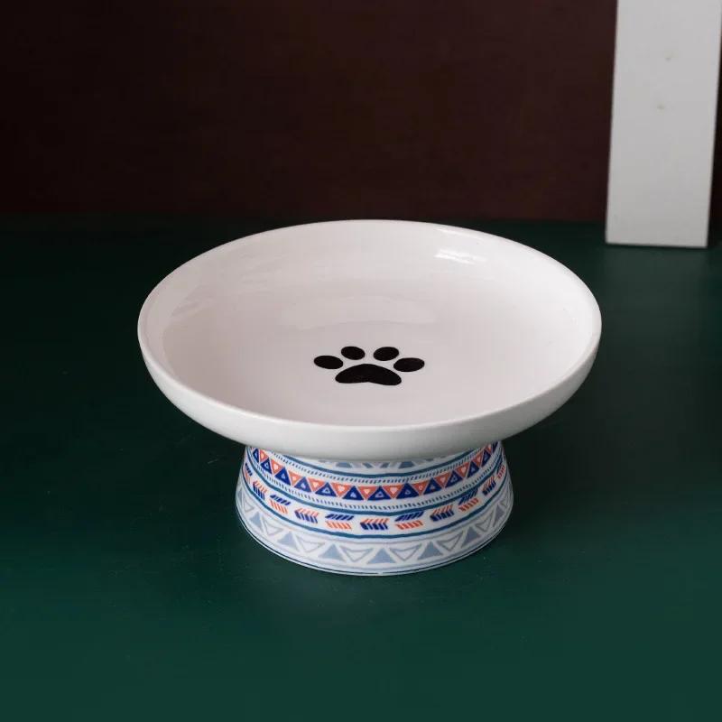 Katze Keramik Schüssel Haustier böhmischen Lebensmittel Wasser Feeder kleine Hunde angehoben trinken Essen liefert