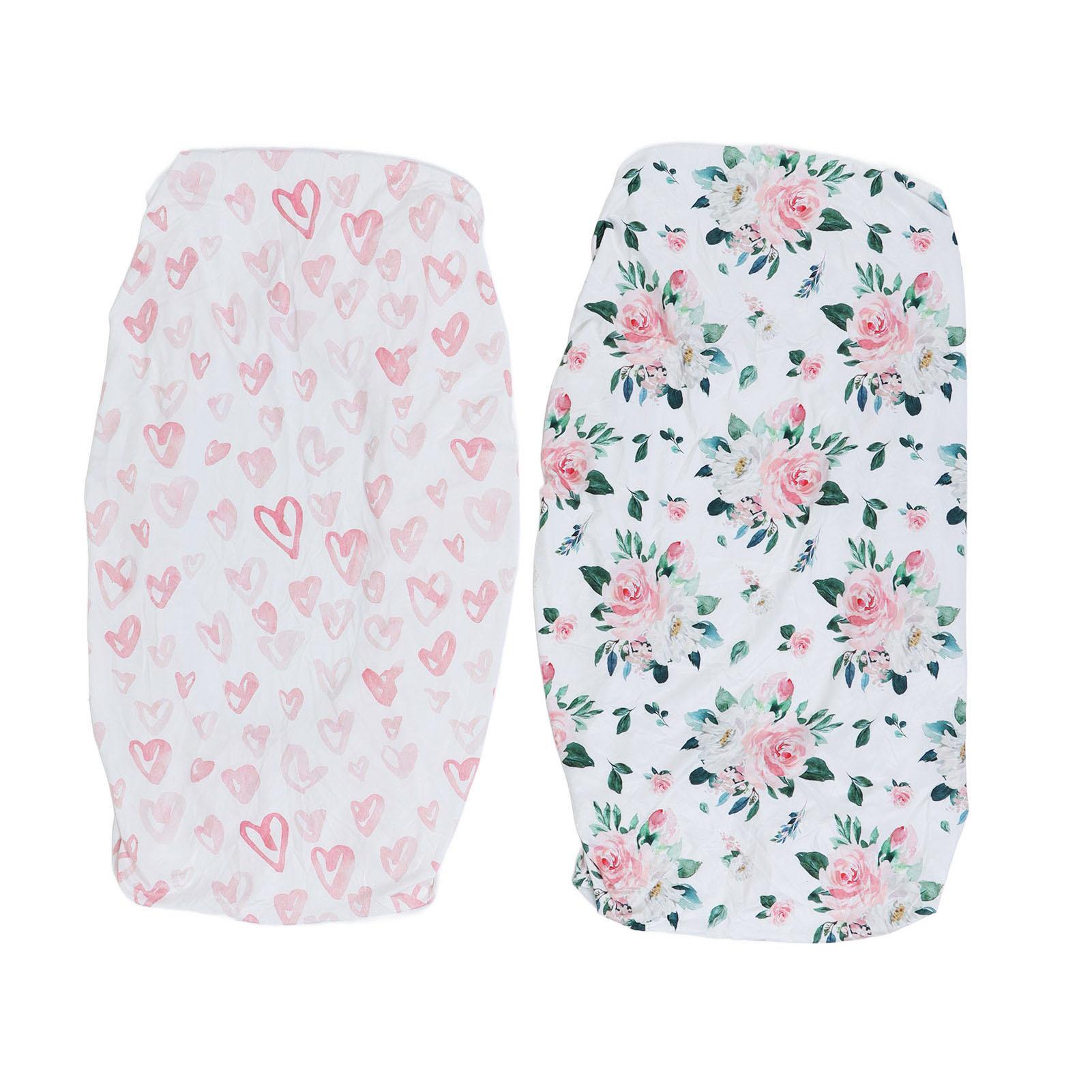 2Pcs Stubenwagen Blatt Polyester Baumwolle Atmungsaktiv Elastische Stubenwagen Pad Matratze Blätter für Rechteck