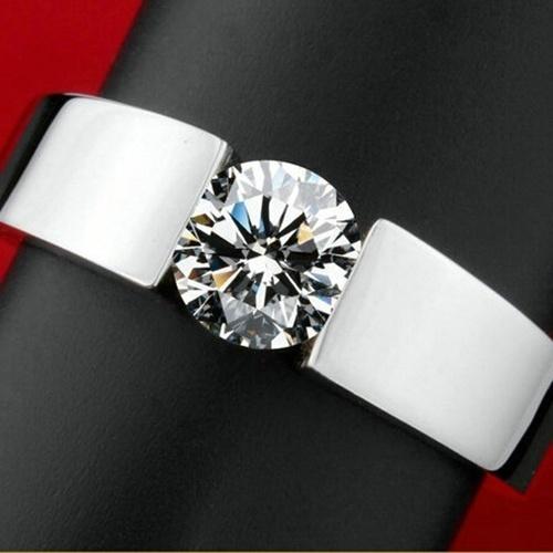 Delysia King Trendy Circular Zirkon Mosaik Paar Ring Männer Einfachheit Temperament Verlobungsringe 7 silber