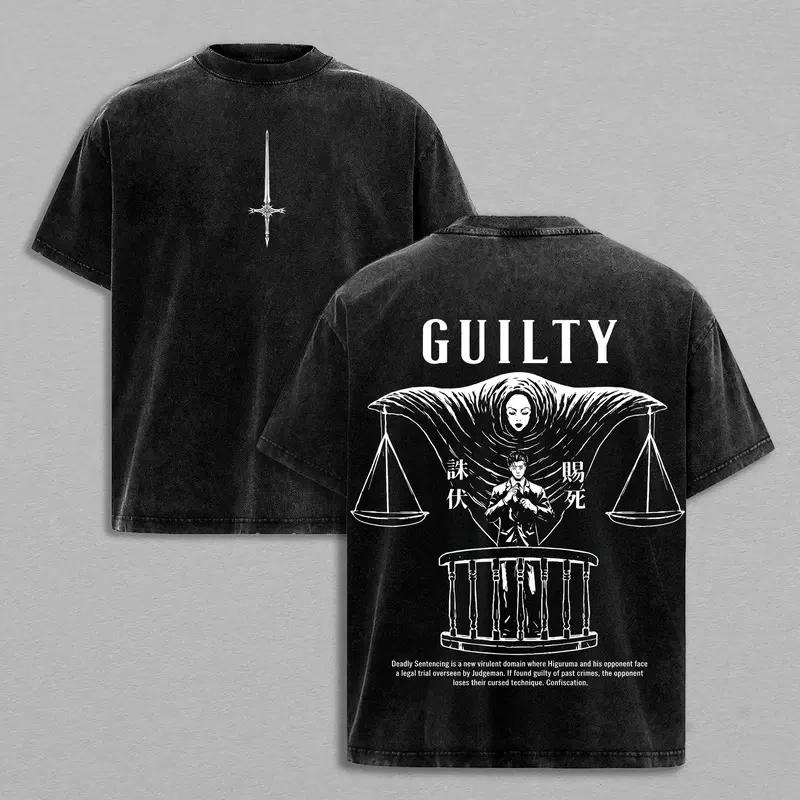Anime Jujutsu Kaisen Higuruma Hiromi Grafik T-Shirt Herren Damen Kleidung T-Shirt Gewaschene Baumwolle T-Shirt Harajuku Herren T-Shirt M