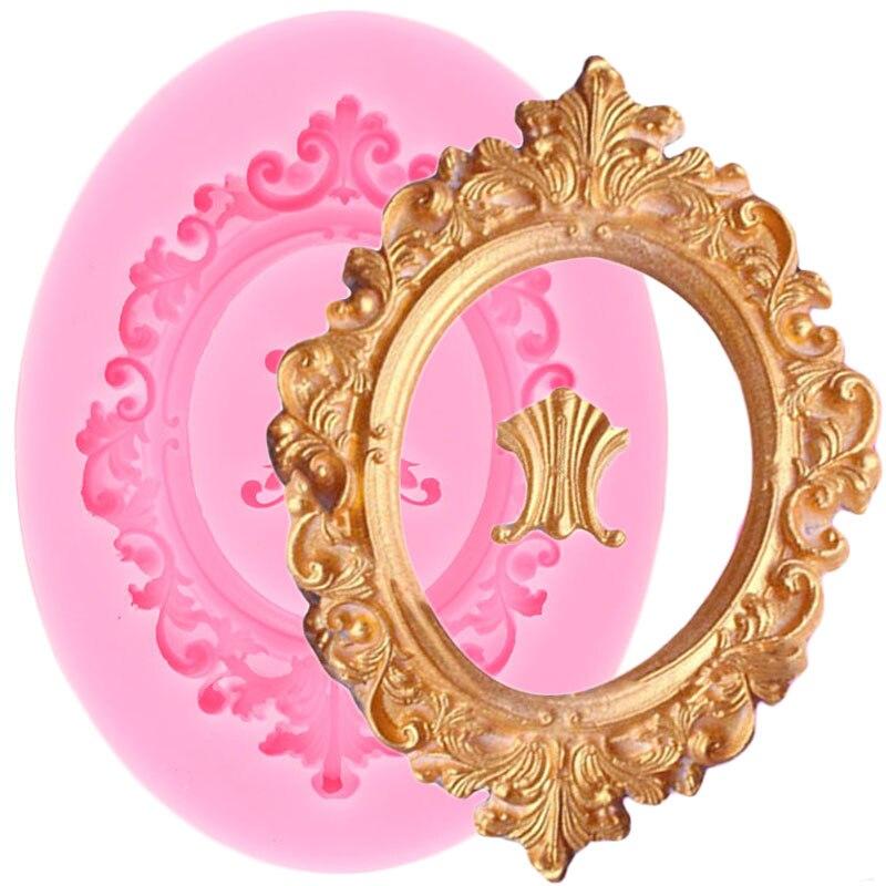 DIY Spiegelrahmen Fondant Kuchen Dekorieren Werkzeuge Schokolade Kuchen Silikonformen Küche Backformen violett