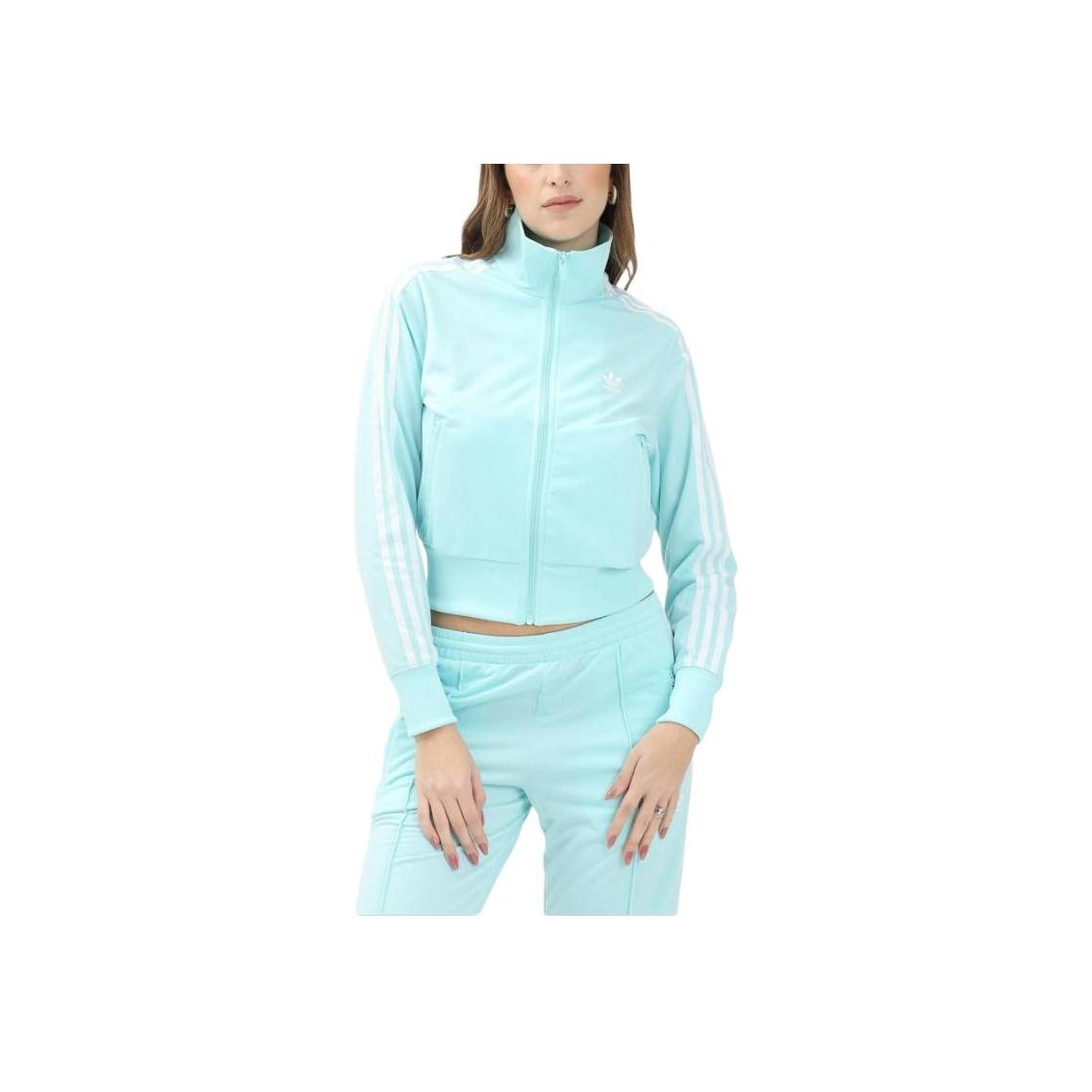 Adidas Originals Dreistreifen Reißverschluss Langarmjacke Damen Jacken Hellblau JC8266 S
