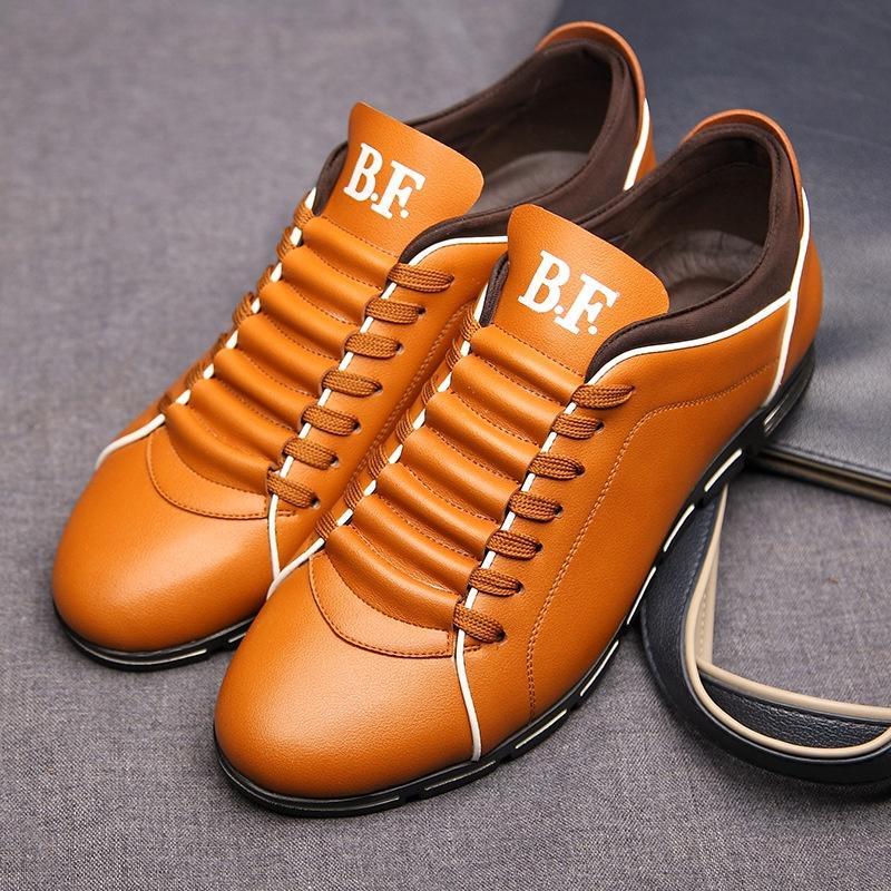 Herren Freizeitschuhe Brock Oxford Retro Leder Herren Formelle Schuhe Frühling und Herbst 2024 Neue Herrenschuhe für Herren 46 gelb